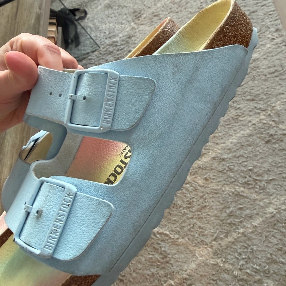 Light Blue with Pastel Ombré Birkenstocks - Picture 3 of 6